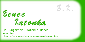 bence katonka business card